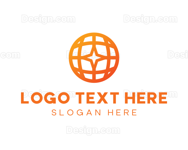 Corporate Geometric Star Globe Logo