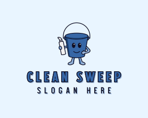 Cleaning Bucket Janitorial logo design