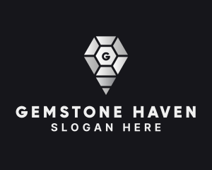 Gemstone Jewelry Pin Location logo design