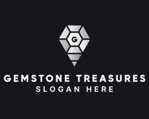 Gemstone Jewelry Pin Location logo design