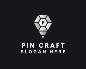 Gemstone Jewelry Pin Location logo design