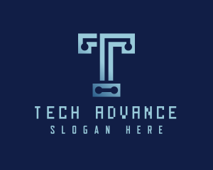 Programmer Tech Letter T logo design