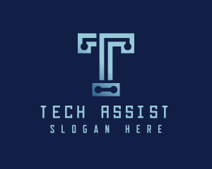 Programmer Tech Letter T logo design