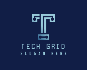 Programmer Tech Letter T logo design