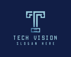 Programmer Tech Letter T logo design