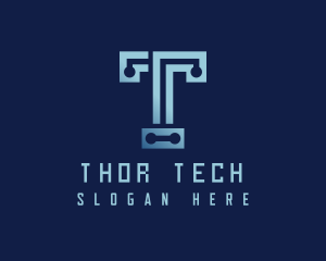 Programmer Tech Letter T logo design