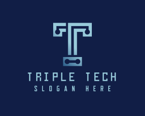 Programmer Tech Letter T logo design