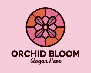 Orchid Flower Stained Glass logo