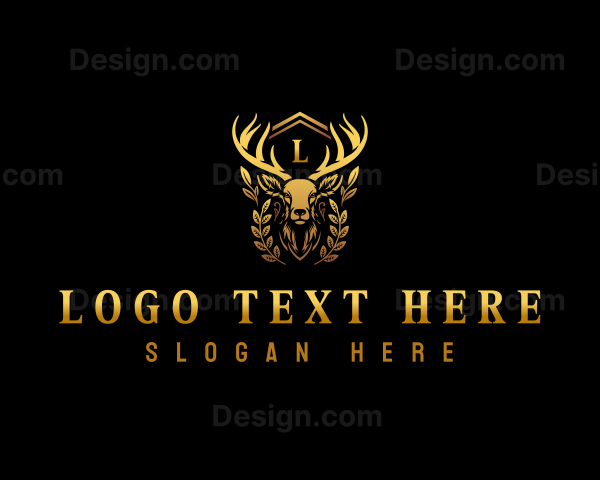 Deer Wildlife Antler Logo