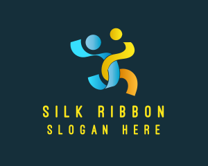 Couple Team Ribbon logo design