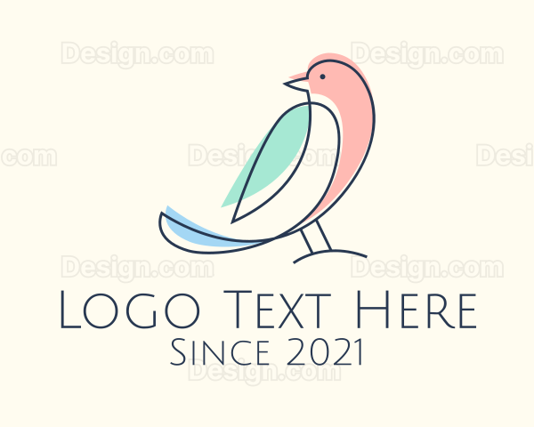Multicolor Monoline Bird Logo