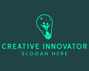 Bulb Person Innovation  logo design