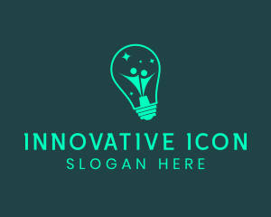 Bulb Person Innovation  logo design