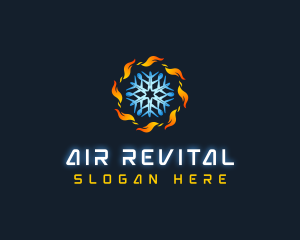 Cooling Heating HVAC logo design