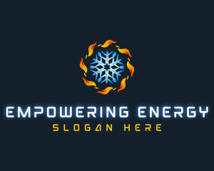 Cooling Heating HVAC logo design