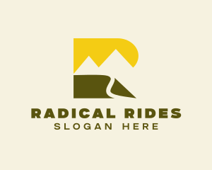 Mountain Outdoor Letter R logo design