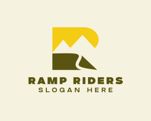 Mountain Outdoor Letter R logo design