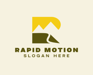 Mountain Outdoor Letter R logo design