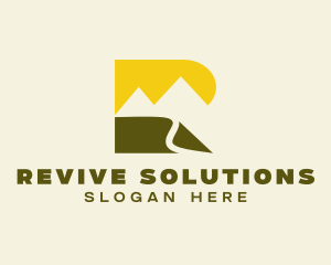 Mountain Outdoor Letter R logo design