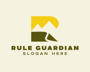 Mountain Outdoor Letter R logo design