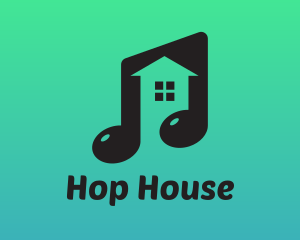 Musical Note House logo design