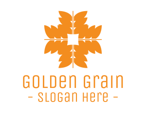 Orange Wheat Grains logo design