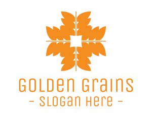 Orange Wheat Grains logo design