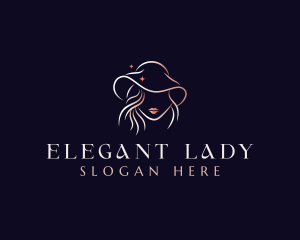 Lady Fashion Hat Dressmaker logo design