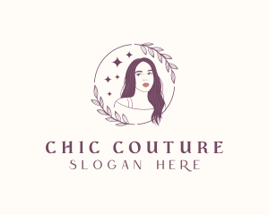 Woman Hair Sparkle logo design