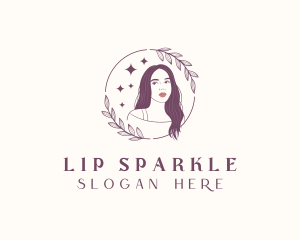 Woman Hair Sparkle logo design