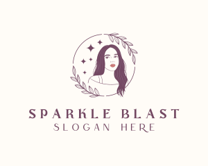 Woman Hair Sparkle logo design