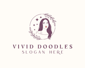 Woman Hair Sparkle logo design