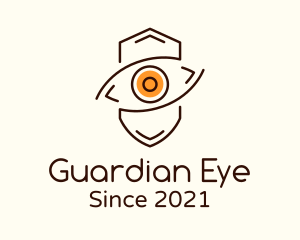 Minimalist Eye Shield logo design