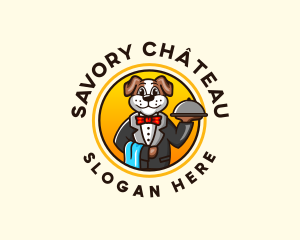 Server Waiter Dog logo design