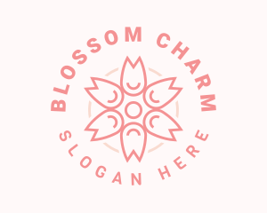 Cherry Blossom Flower Events logo design