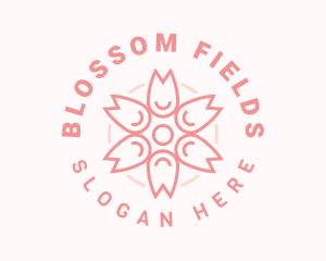 Cherry Blossom Flower Events logo design