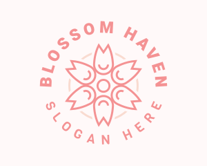 Cherry Blossom Flower Events logo design