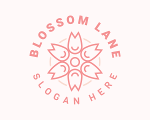 Cherry Blossom Flower Events logo design