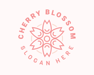 Cherry Blossom Flower Events logo design