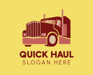 Red Trucking Delivery logo design