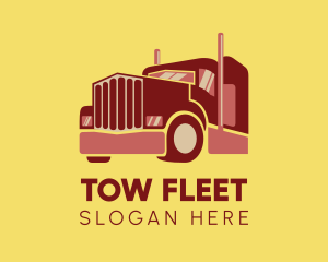 Red Trucking Delivery logo design