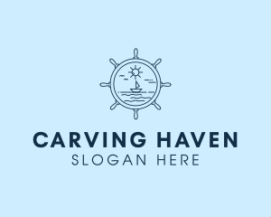 Sailing Boat Helm logo design