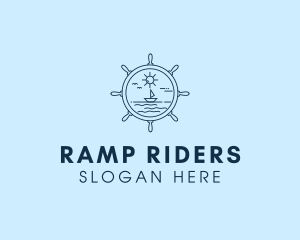 Sailing Boat Helm logo design