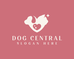 Dog Cat Heart logo design