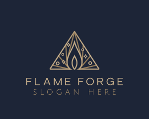 Premium Flame Candle logo design