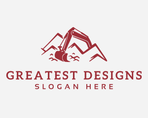 Mountain Backhoe Machine logo design