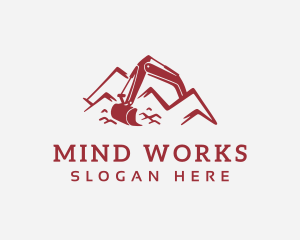 Mountain Backhoe Machine logo design