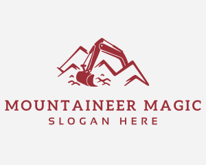 Mountain Backhoe Machine logo design