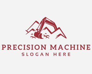 Mountain Backhoe Machine logo design