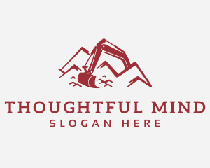 Mountain Backhoe Machine logo design